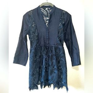 Zara Midnight Blue Lace Dress